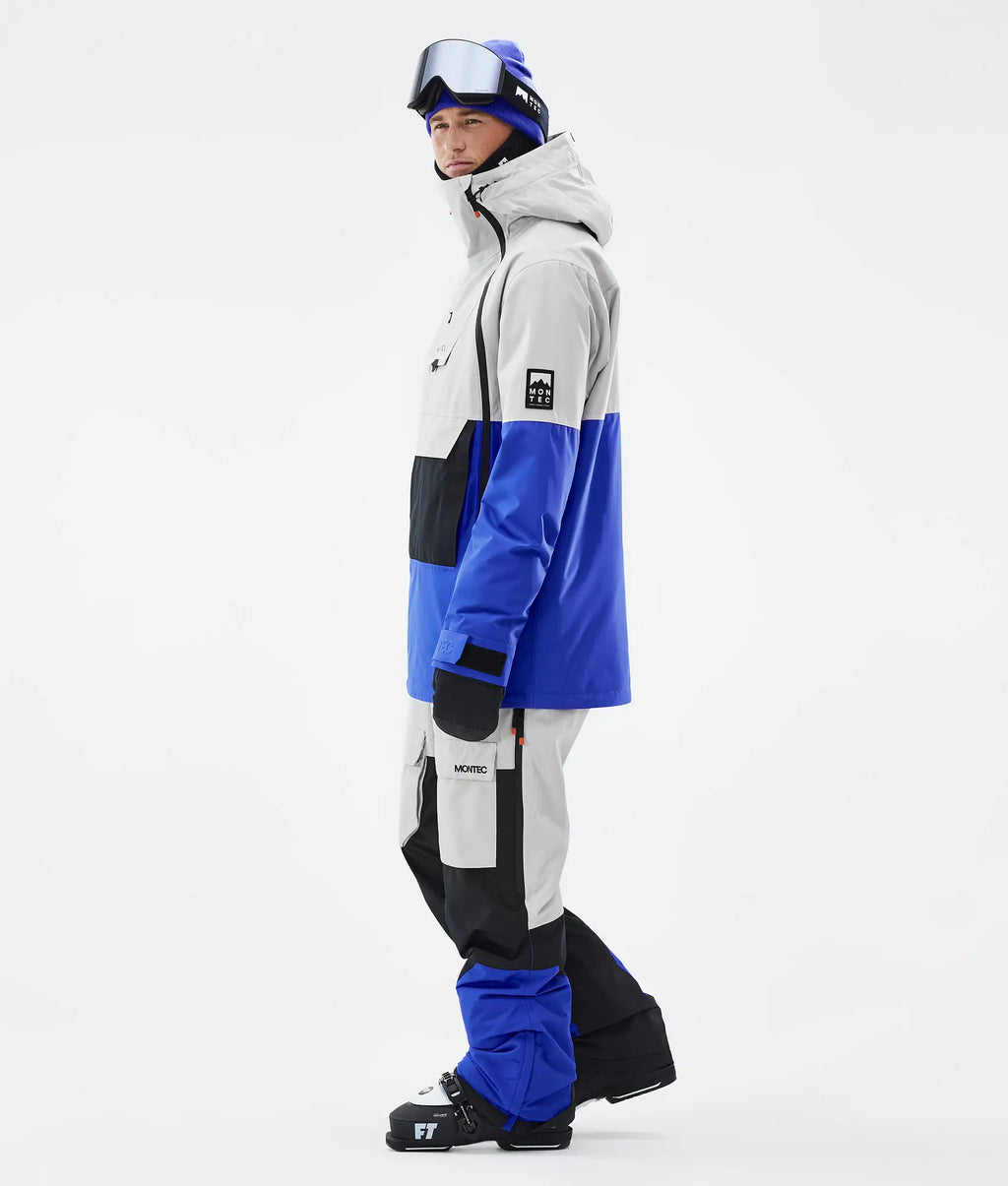 Doom Ski Jacket Men - Light Grey/Black/Cobalt Blue