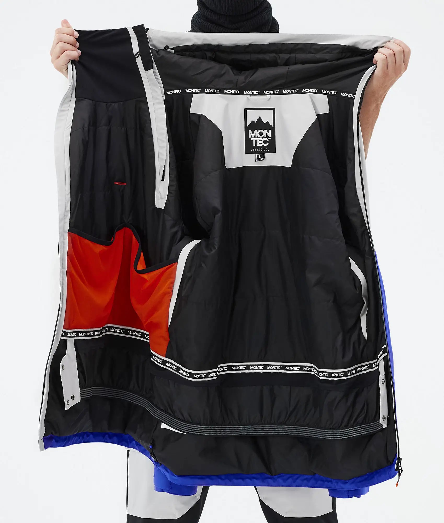 Doom Ski Jacket Men - Light Grey/Black/Cobalt Blue