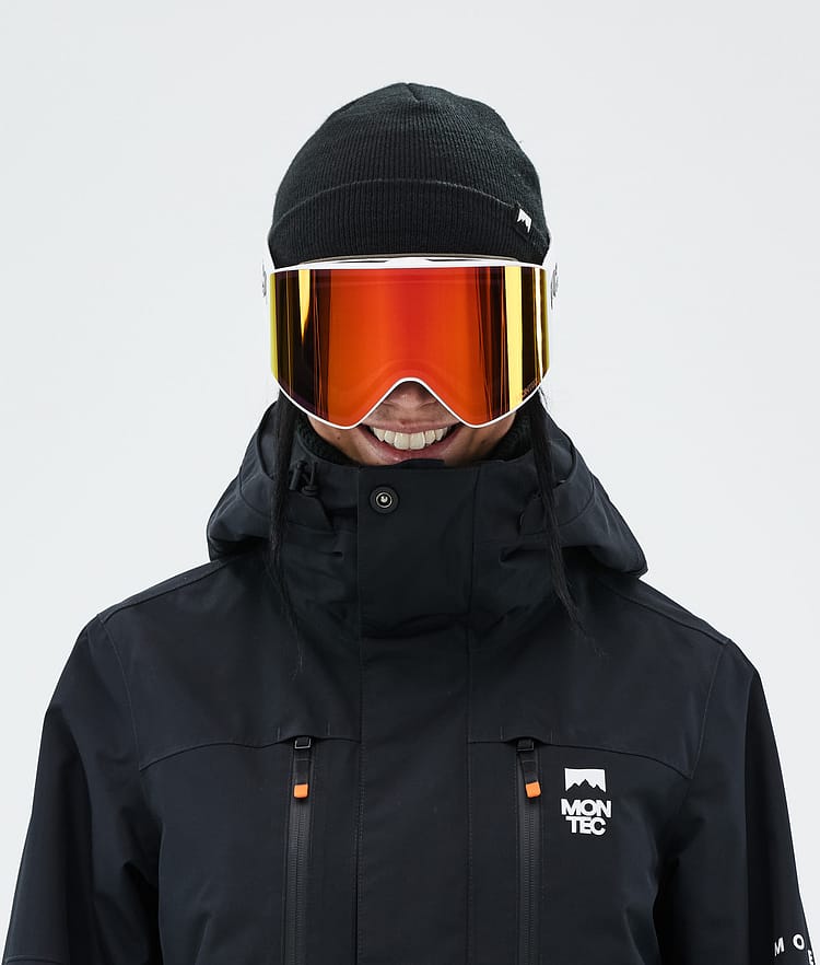 Ski Goggles White W/White Ruby Red Mirror