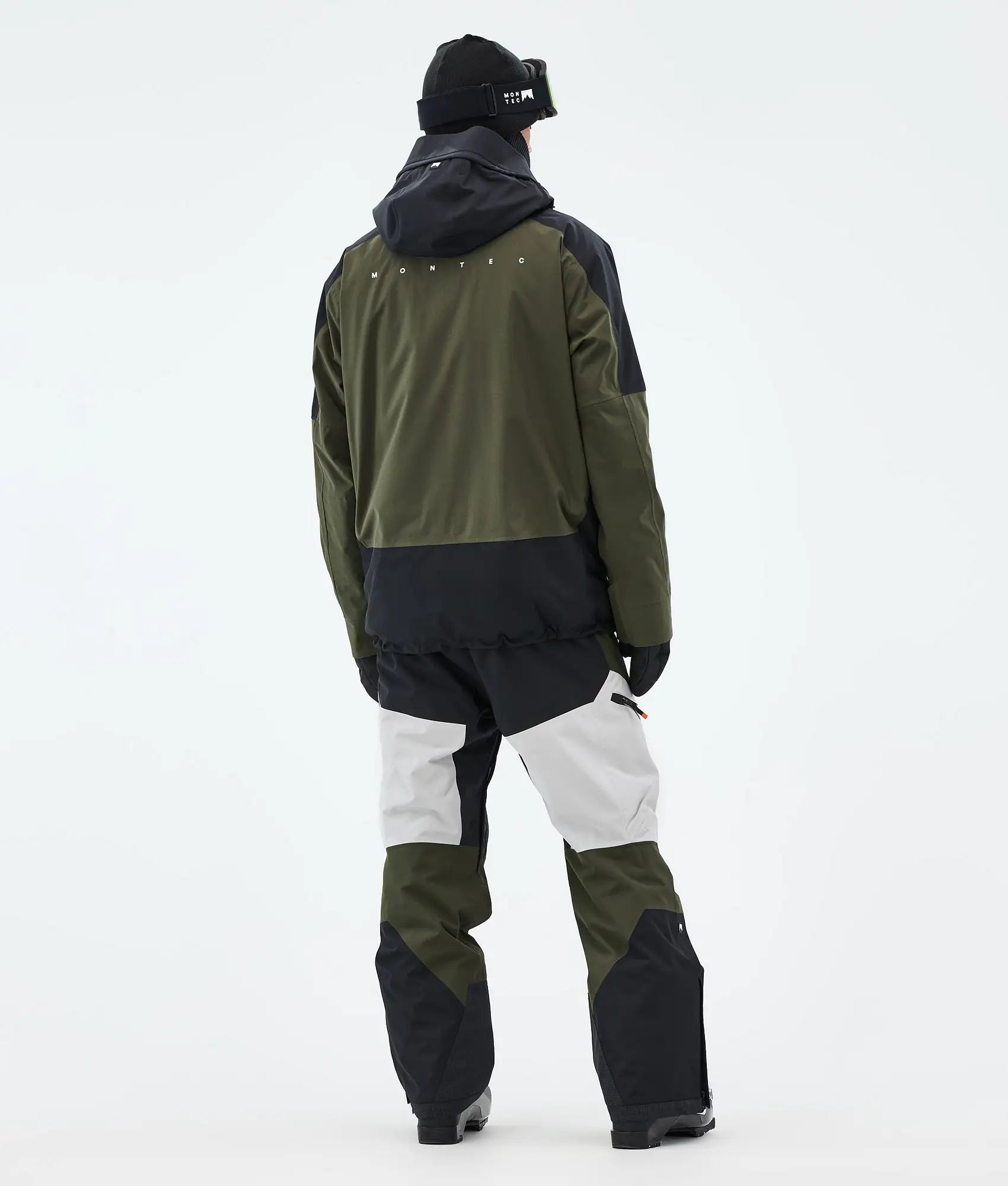 Morpheus ski jacket men - Black/Olive Green/Light Grey