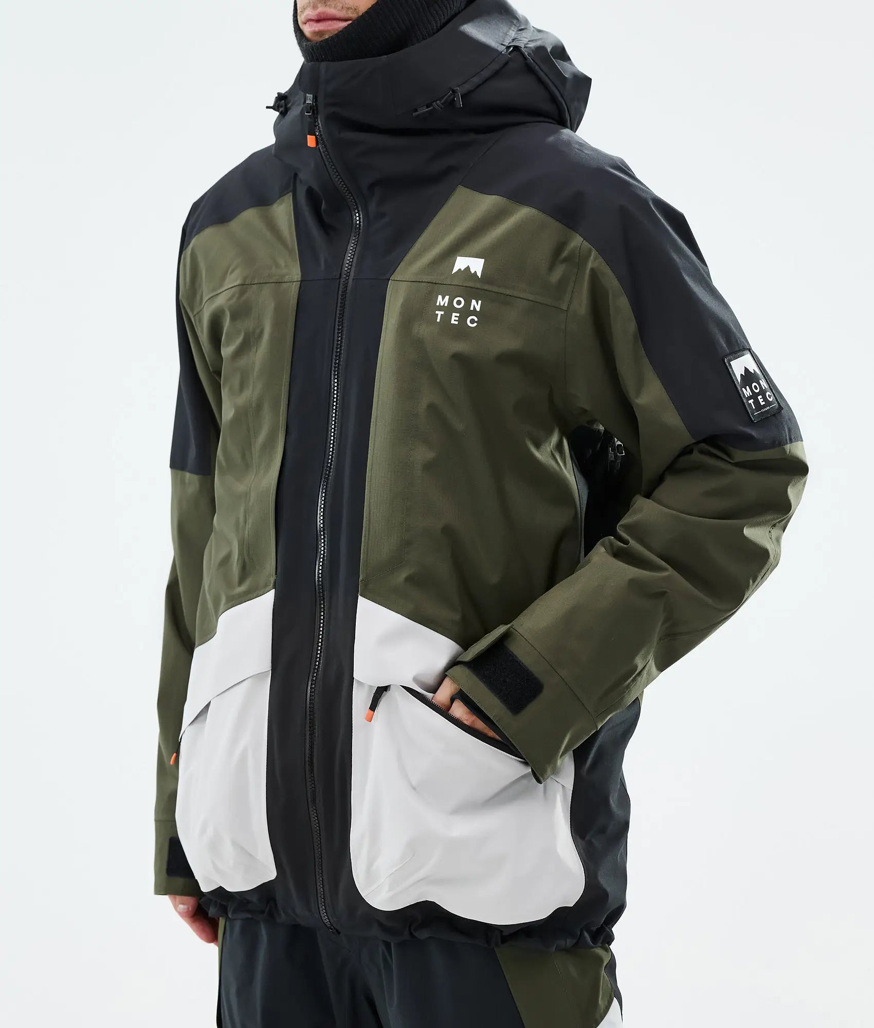 Morpheus ski jacket men - Black/Olive Green/Light Grey