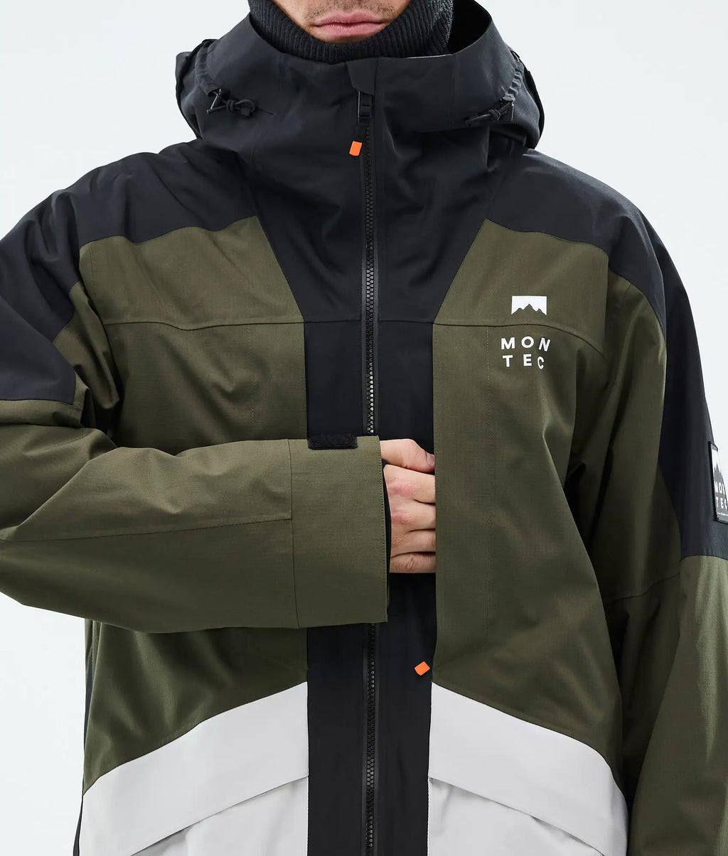 Morpheus ski jacket men - Black/Olive Green/Light Grey