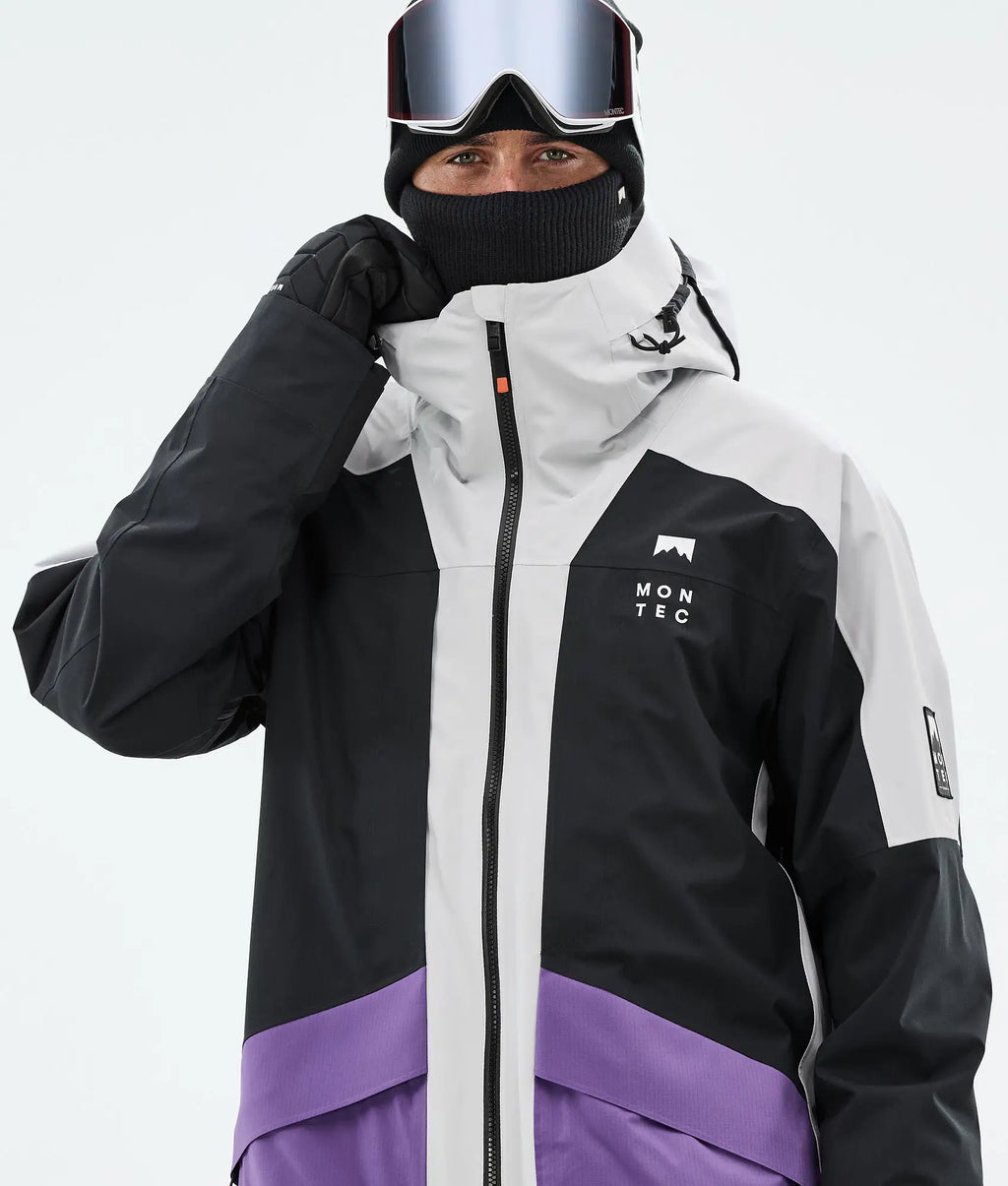 Morpheus Ski Jacket Men - Light Grey/Black/Vivid Purple