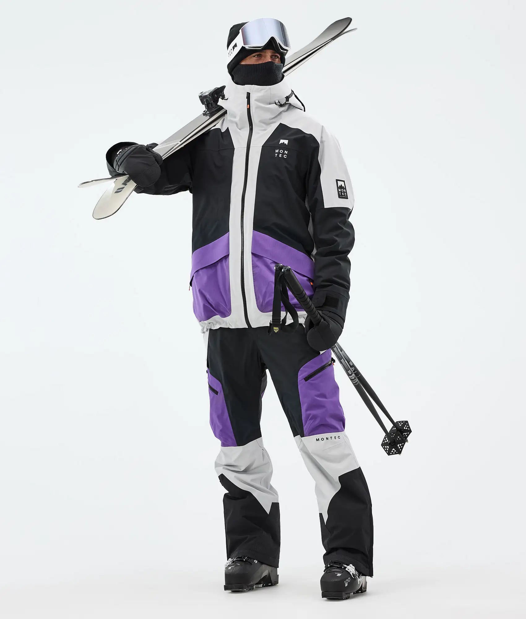 Morpheus Ski Jacket Men - Light Grey/Black/Vivid Purple