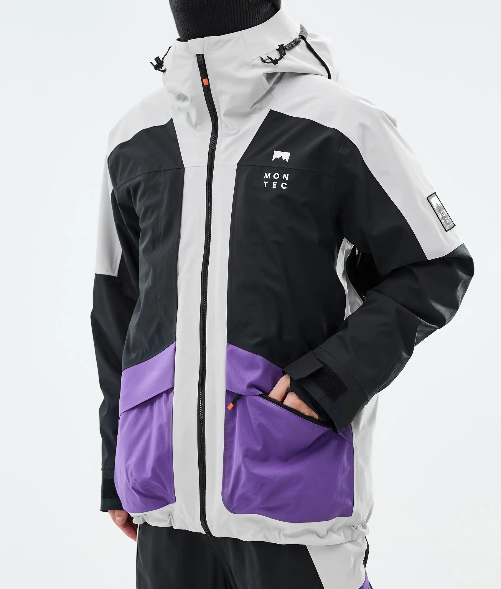 Morpheus Ski Jacket Men - Light Grey/Black/Vivid Purple