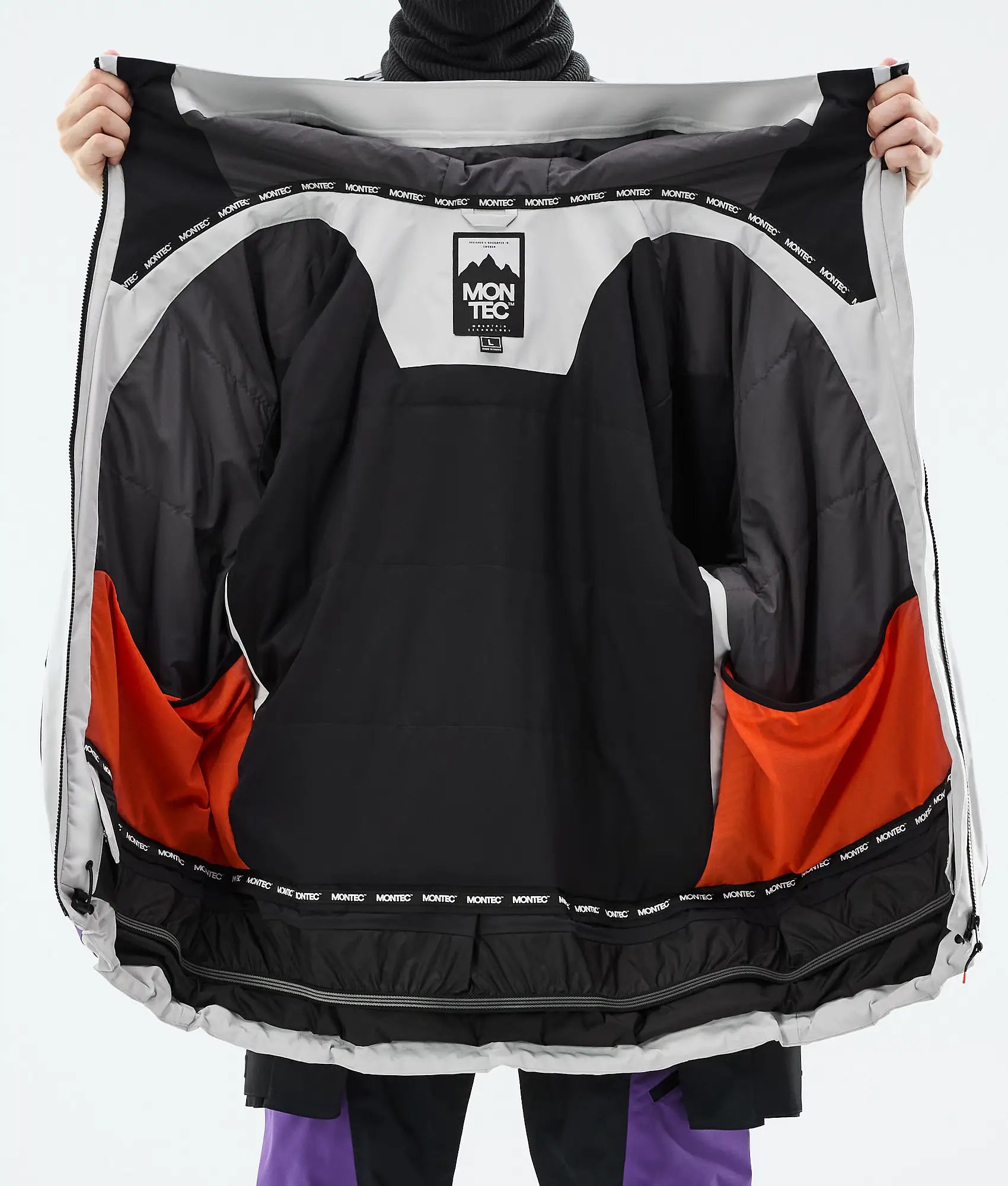 Morpheus Ski Jacket Men - Light Grey/Black/Vivid Purple