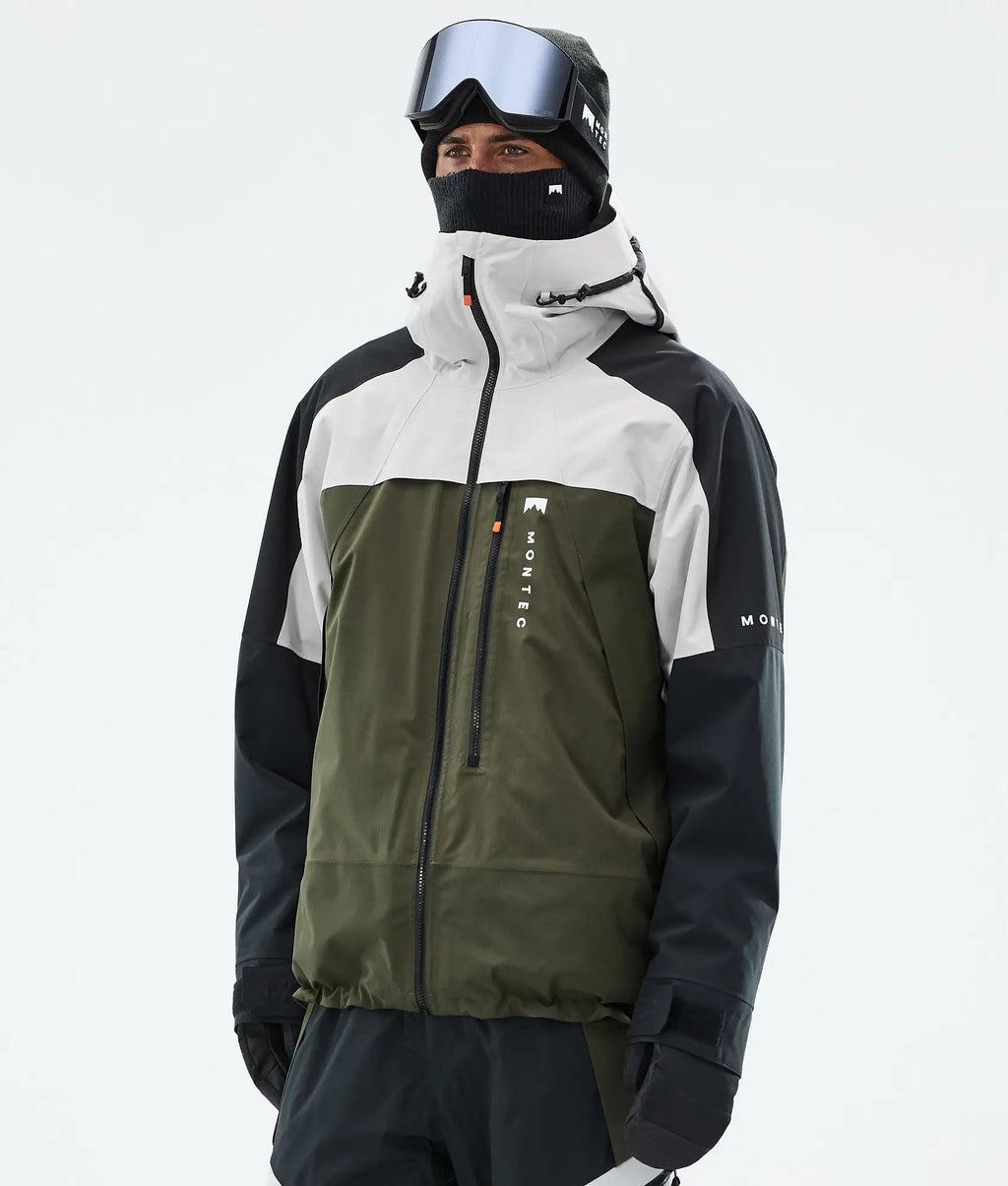 Oracle Ski Jacket Men - Light Grey/Black/Olive Green