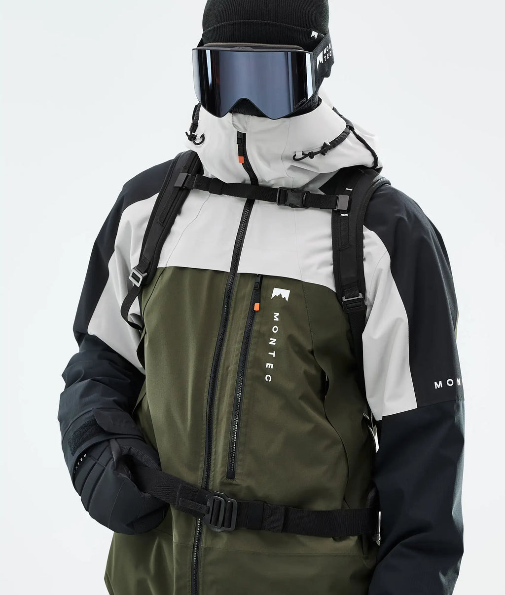 Oracle Ski Jacket Men - Light Grey/Black/Olive Green