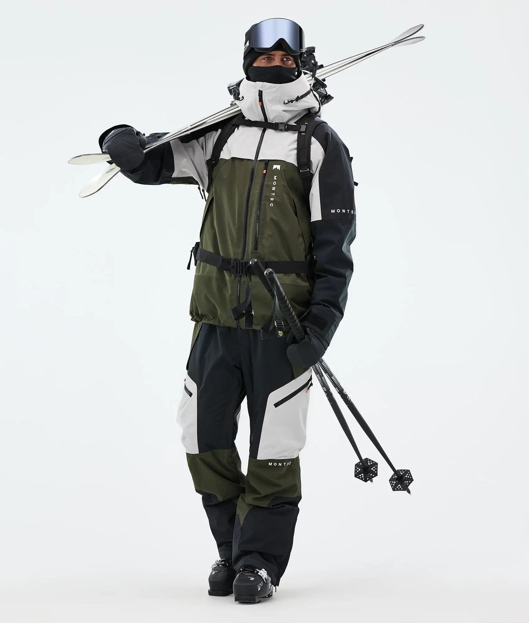 Oracle Ski Jacket Men - Light Grey/Black/Olive Green