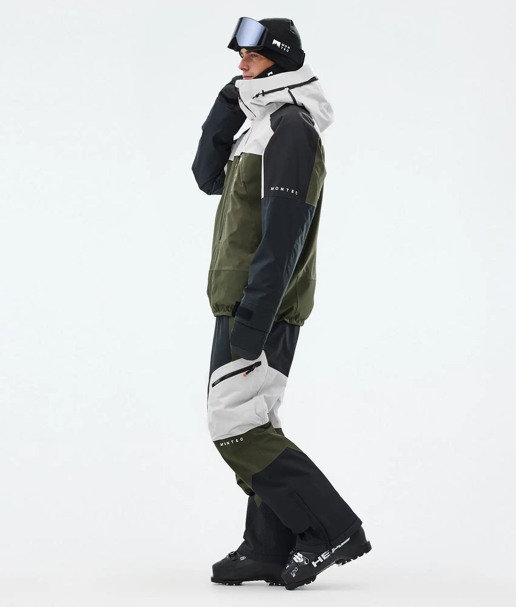 Oracle Ski Jacket Men - Light Grey/Black/Olive Green
