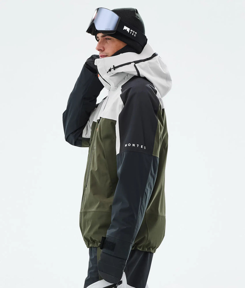 Oracle Ski Jacket Men - Light Grey/Black/Olive Green