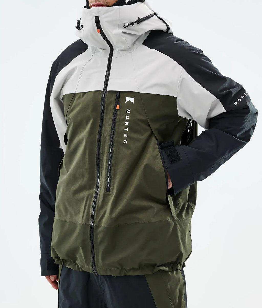 Oracle Ski Jacket Men - Light Grey/Black/Olive Green
