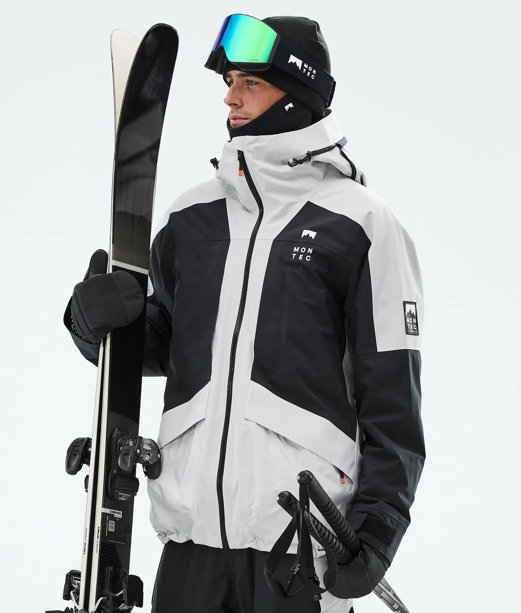 Morpheus Ski Jacket Men - Light Grey/Black